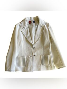Vintage Lilli Ann Mod Style Blazer with Black Piped Trim
